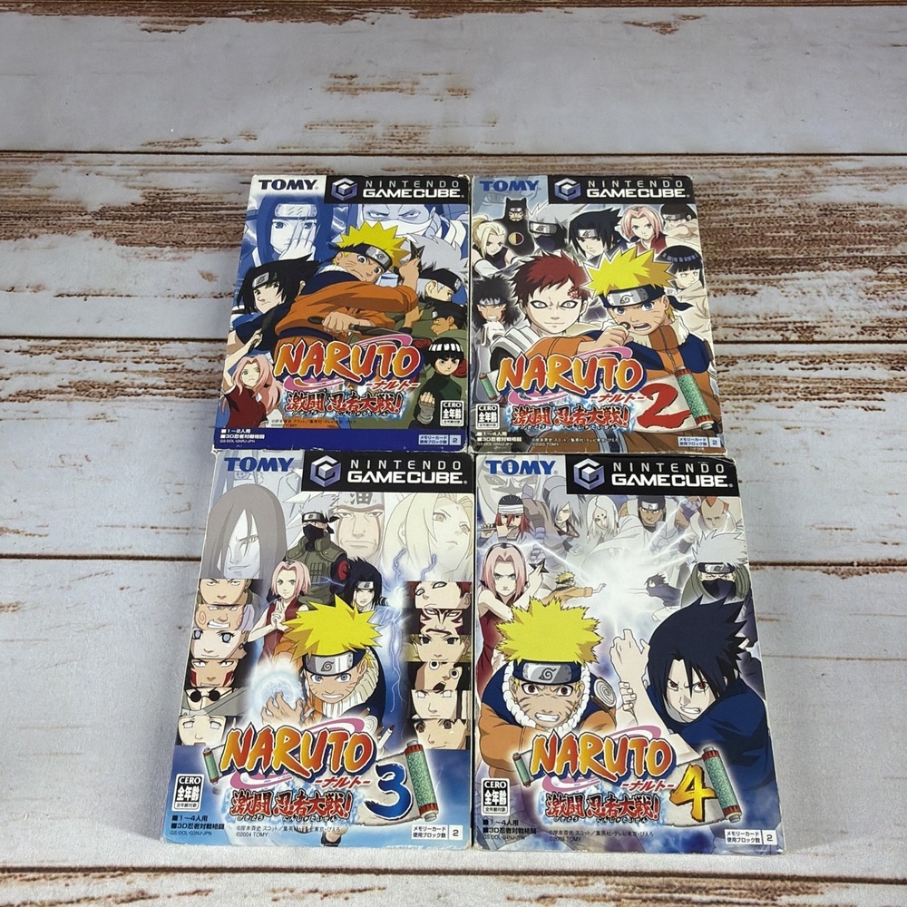 BOXED Naruto Clash of Ninja Gekitou Taisen 1 2 3 4 BUNDLE Set Japanese GameCube